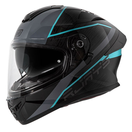 RJAYS Apex IV Raker Helmet - Black/Grey/Aqua