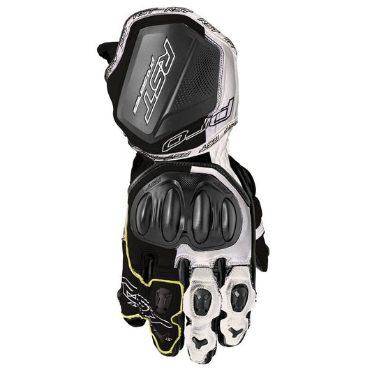 RST Pro Series GP D3O CE Kangaroo Race Gloves - Black / White