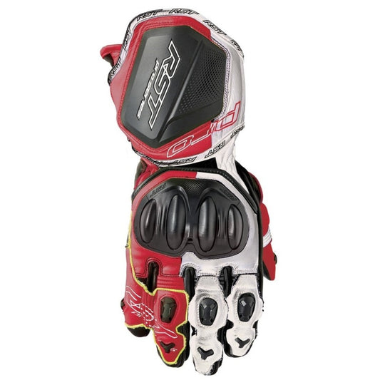 RST Pro Series GP D3O CE Kangaroo Race Gloves - Red / White