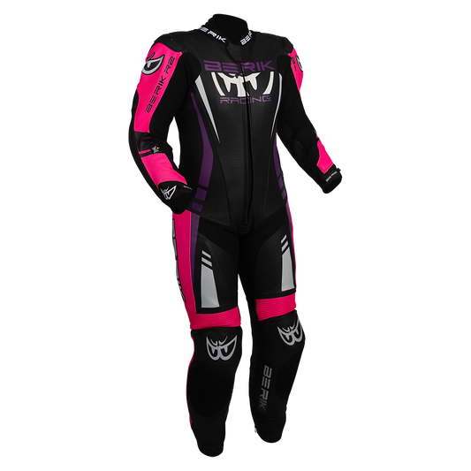 BERIK SICILY LADIES LEATHER SUITS - BLACK/PINK