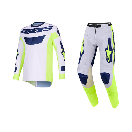 ALPINESTARS 2026 RACER AIR RIWAY GEAR SET - LIGHT GREY YELLOW FLUO BLUE