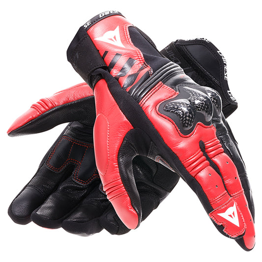 Dainese Reacto Carbon Short Gloves - Black / Red Lava