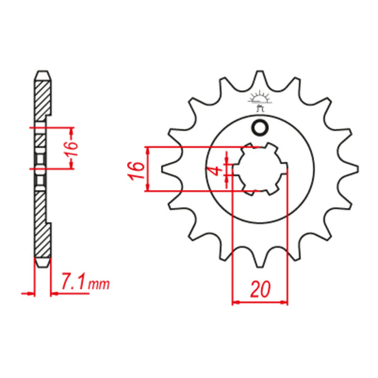 MTX 558 Steel Front Sprocket #428 (20T) (10-558-20)