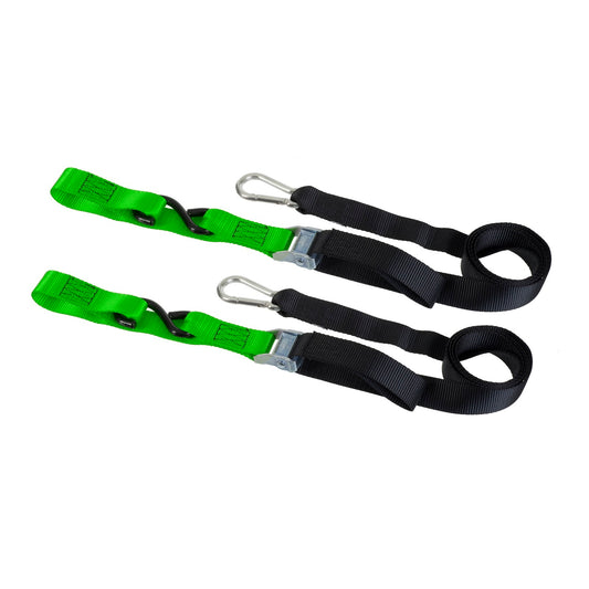 Whites Tie Downs 1 1/2in x 6ft - Black / Green