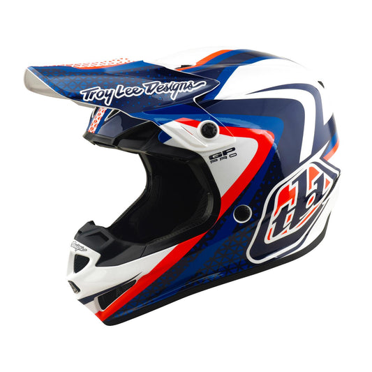 Troy Lee Designs 26.2 SE4 GP Pro Helmet - Slides White / Blue