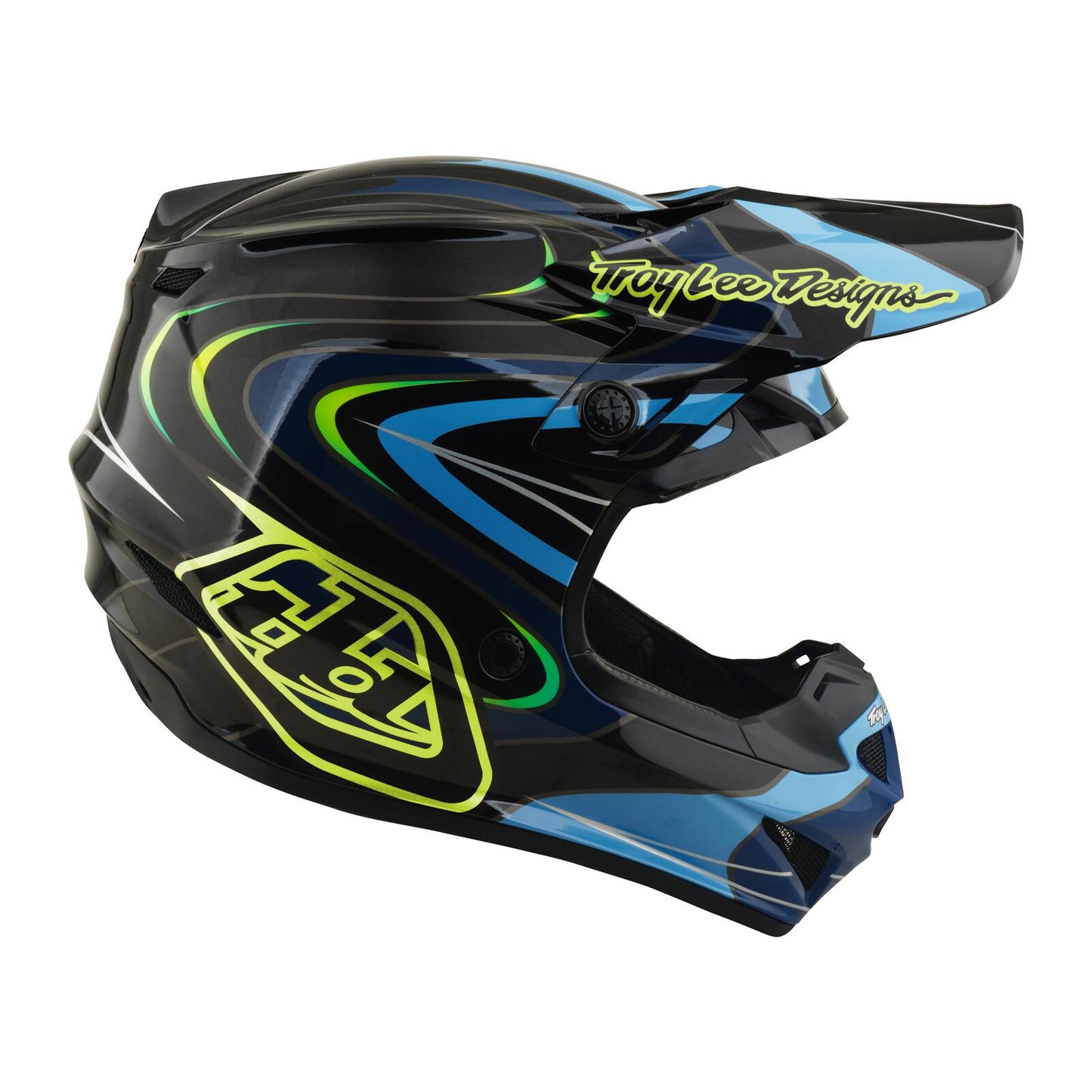 Troy Lee Designs 26.2 Youth SE4 GP Pro MIPS Helmet - Pulse Black / Flo Yellow