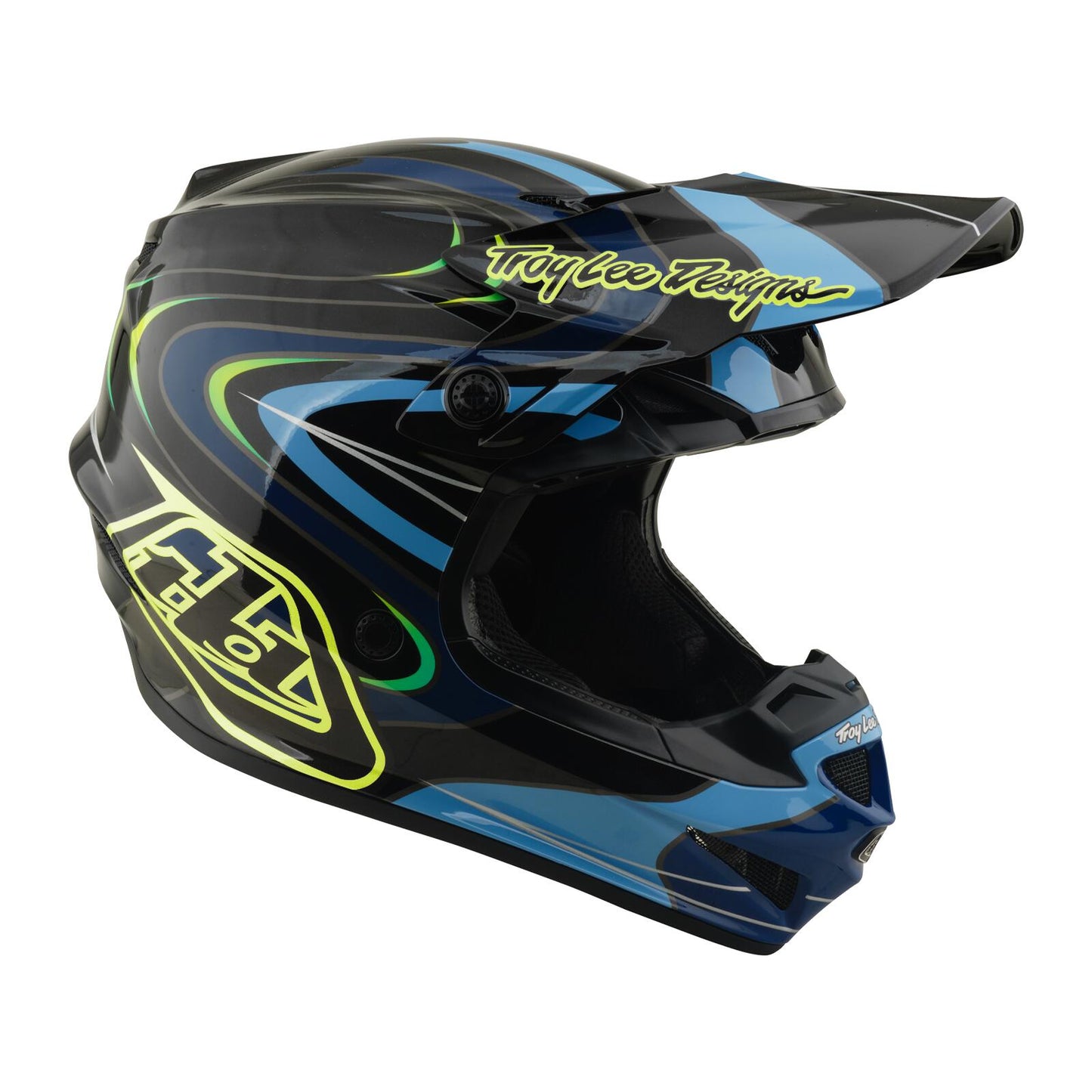 Troy Lee Designs 26.2 Youth SE4 GP Pro MIPS Helmet - Pulse Black / Flo Yellow