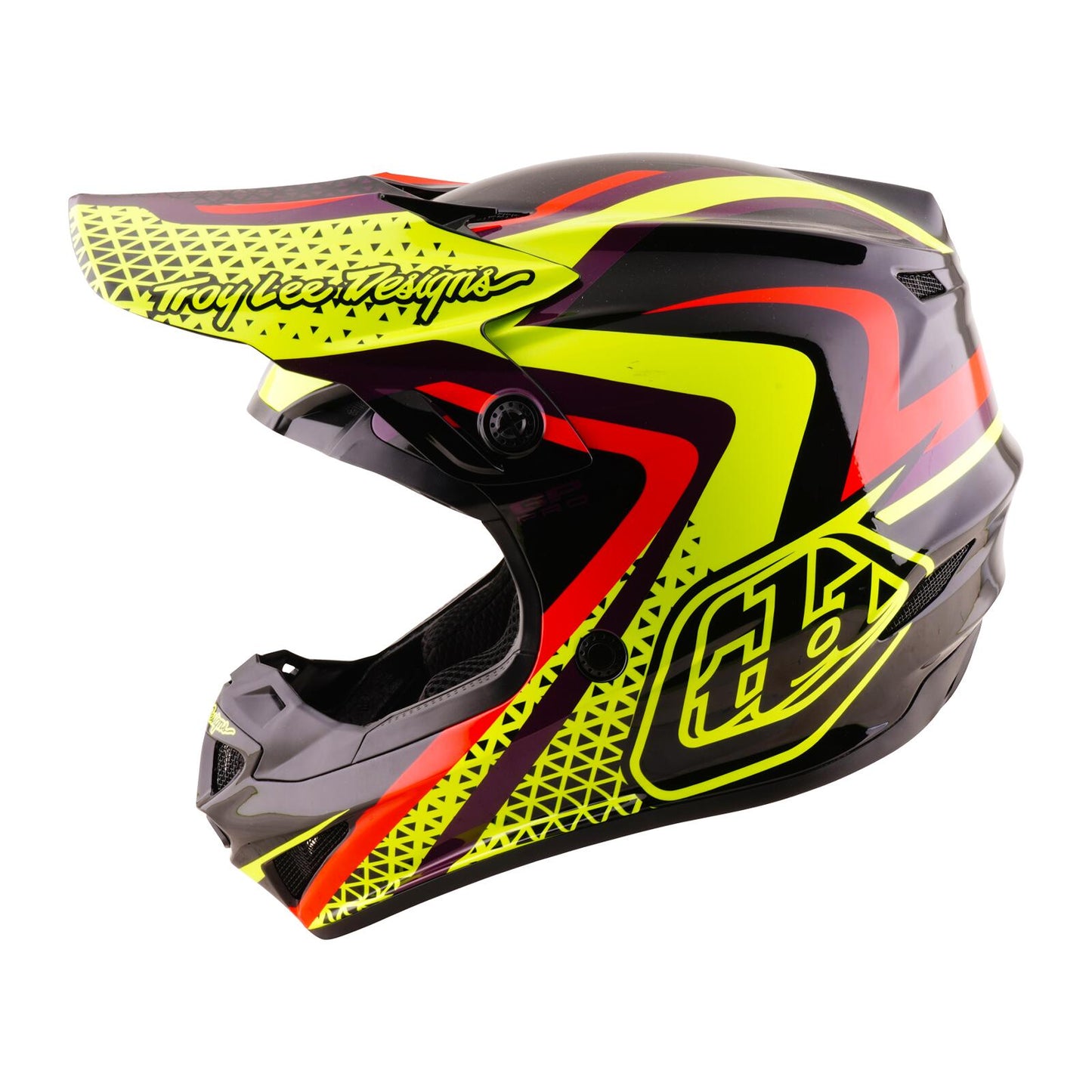 Troy Lee Designs 26.2 Youth SE4 GP Pro MIPS Helmet - Slides Black / Yellow