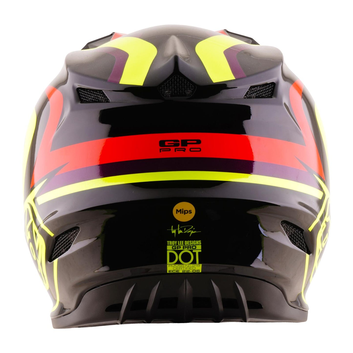 Troy Lee Designs 26.2 Youth SE4 GP Pro MIPS Helmet - Slides Black / Yellow