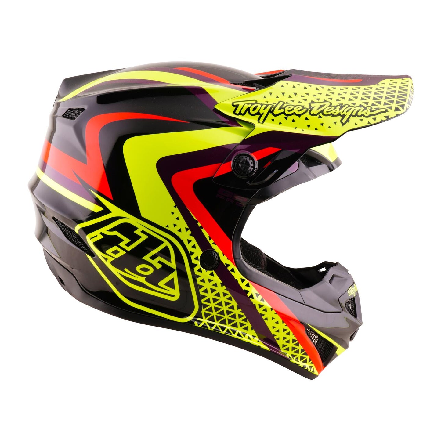 Troy Lee Designs 26.2 Youth SE4 GP Pro MIPS Helmet - Slides Black / Yellow
