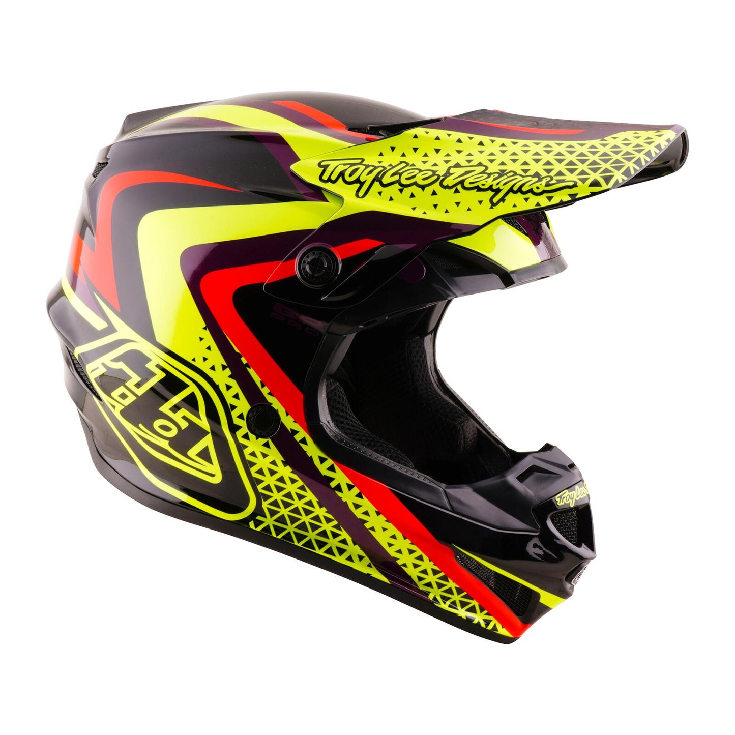 Troy Lee Designs 26.2 Youth SE4 GP Pro MIPS Helmet - Slides Black / Yellow