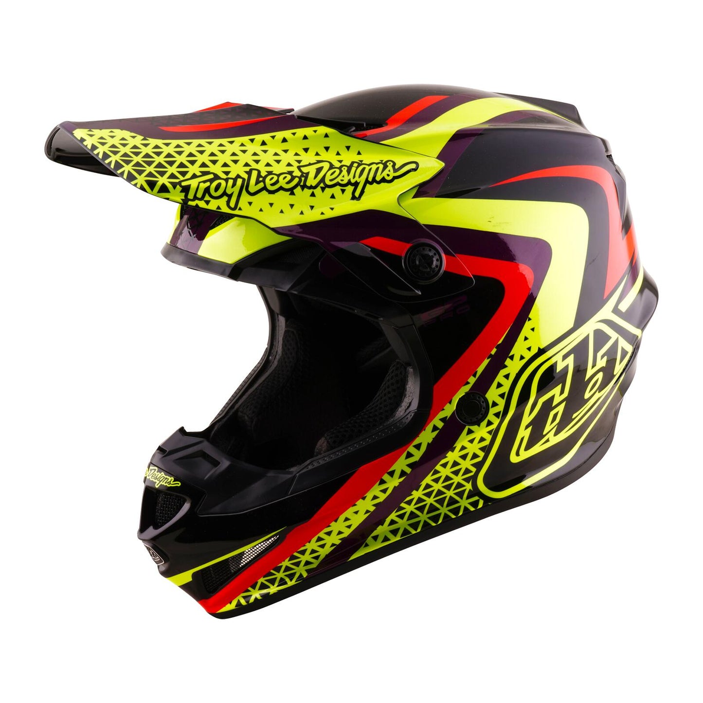 Troy Lee Designs 26.2 Youth SE4 GP Pro MIPS Helmet - Slides Black / Yellow