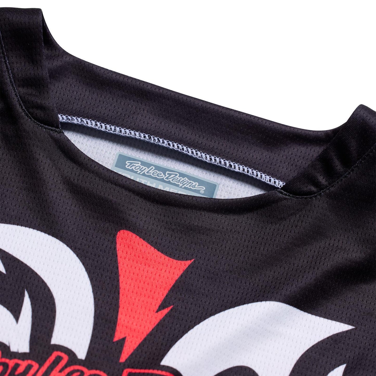 TLD 26.2 Youth GP Pro Jersey - Cyclops Black / Neo Red - detail 2