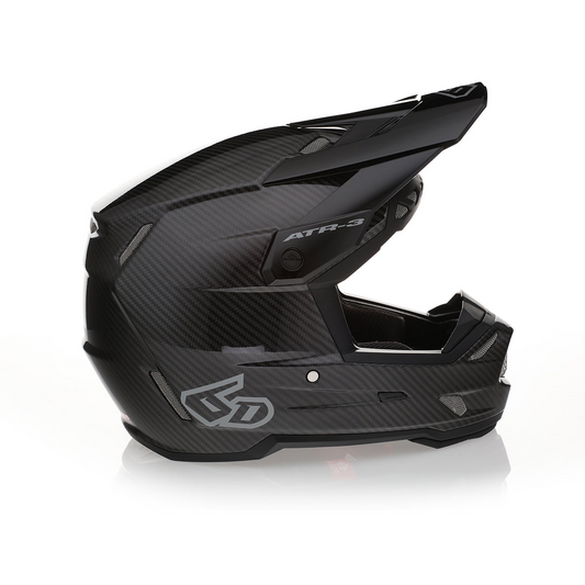 6D ATR-3 SOLID HELMET - GLOSS BLACK CARBON