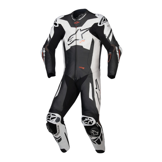 ALPINESTARS GP PLUS V4 SPRINT 1PC LEATHER SUIT - BLACK WHITE FLURO RED