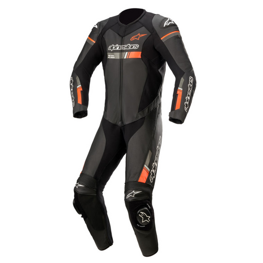 ALPINESTARS GP FORCE CHASER 1PC LEATHER SUIT - BLACK/FLURO RED