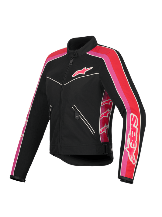 ALPINESTARS WOMENS T DYNO AIR JACKET - BLACK BRIGHT RED FUCHSIA