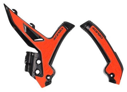 ACERBIS X-GRIP FRAME GUARDS KTM SX SXF 23-25 EXC EXCF 24-25 BLACK ORANGE
