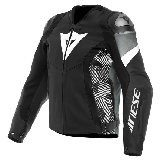 DAINESE AVRO 5 LEATHER JACKET - BLACK/WHITE/ANTHRACITE