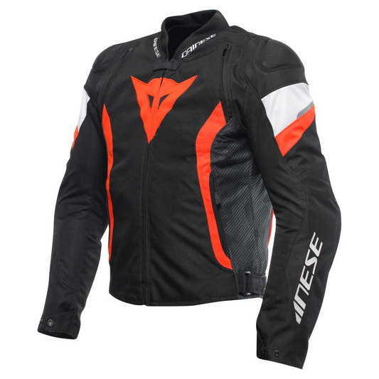 DAINESE AVRO 5 TEXTILE JACKET - BLACK/RED-FLUO/WHITE