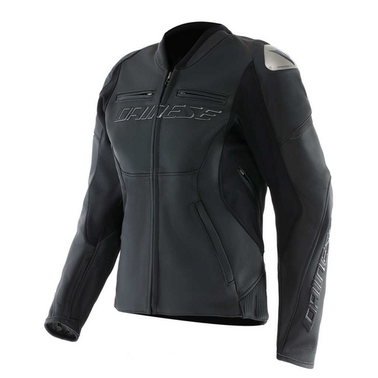 DAINESE RACING 5 WOMENS PERFORATED LEATHER JACKET - BLACK/BLACK