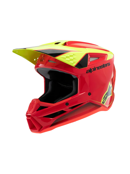ALPINESTARS 2026 SM3 FRAY HELMET - RED YELLOW FLUO BLACK GLOSSY