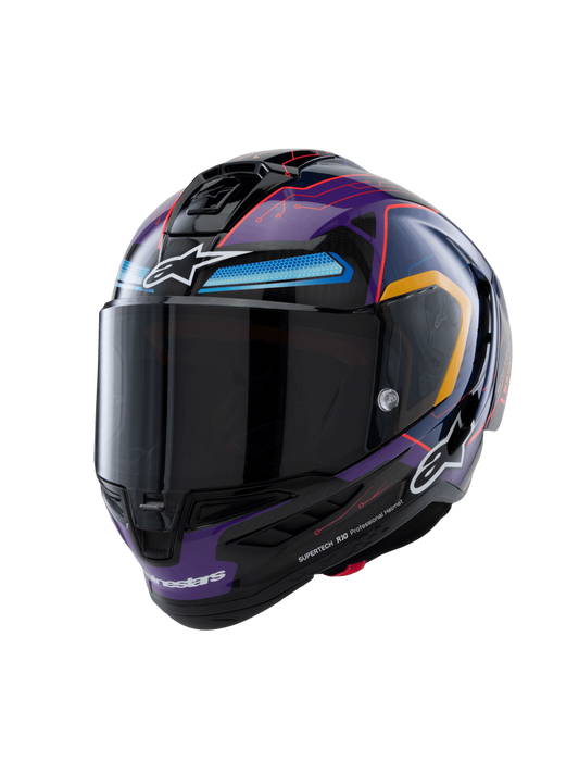 ALPINESTARS SUPERTECH R10 LE MARTINATOR HELMET - BLUE PURPLE RED GROSSY