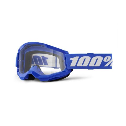 100% STRATA 2 JUNIOR GOGGLES - BLUE CLEAR LENS