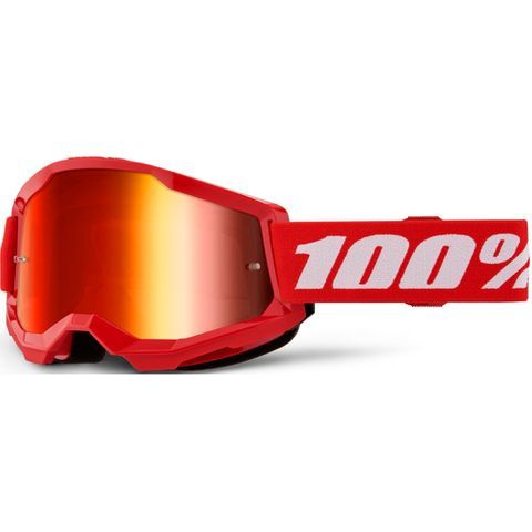 100% STRATA 2 JUNIOR GOGGLES -RED MIRRO RED LENS