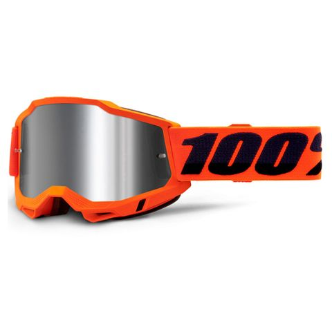 100% ACCURI 2 GOGGLES - NEON ORANGE MIRROR SILVER LENS