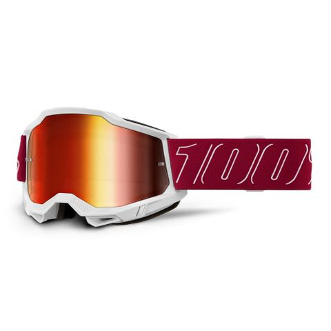 100% ACCURI 2 REDLINE GOGGLES - MIRROR RED LEN