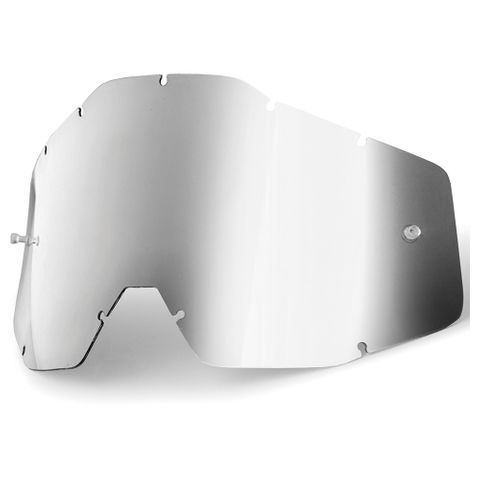 100% RACECRAFT, ACCURI & STRATA SILVER MIRROR LENS
