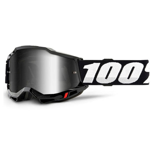 100% ACCURI 2 BLACK GOGGLE - SILVER MIRROR LENS