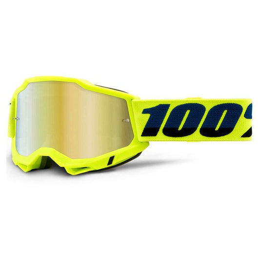 100% ACCURI 2 FLUO YELLOW GOGGLE - MIRROR GOLD LENS