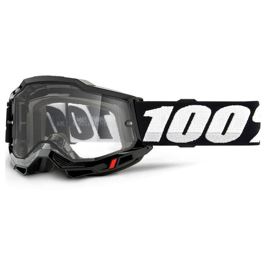 100% ACCURI 2 ENDURO MOTO BLACK GOGGLE - CLEAR LENS