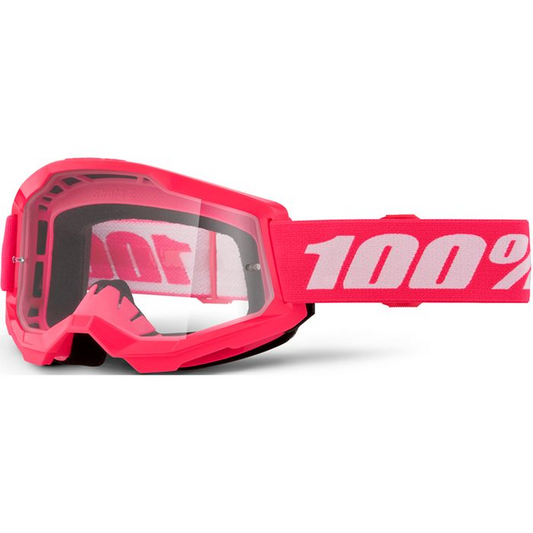 100% STRATA 2 JUNIOR GOGGLES - PINK CLEAR LENS