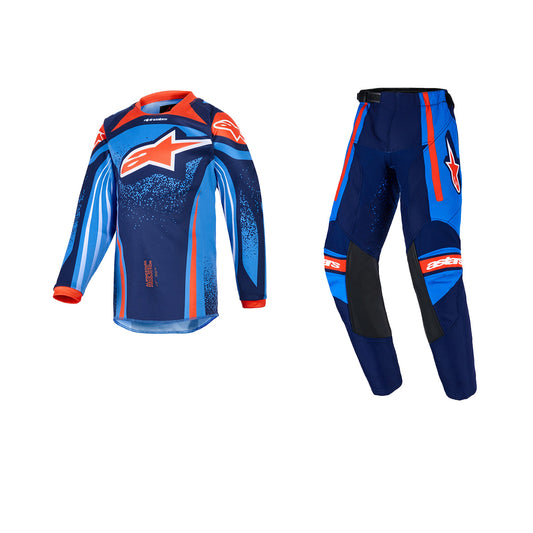 ALPINESTARS 2026 KIDS RACER NOMUR GEAR SET - DAR NAVY ORANGE UCLA BLUE