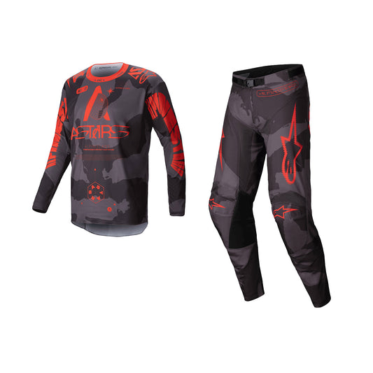 ALPINESTARS 2025 RACER HOLLOW GEAR SET - GREY CAMO ORANGE FLUO