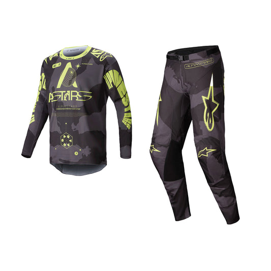 ALPINESTARS 2025 RACER HOLLOW GEAR SET - DARK CAMO YELLOW FLUO