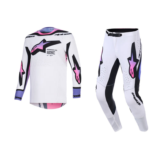 ALPINESTARS 2026 SUPERTECH PRO VISTA GEAR SET - WHITE PURPLE BLACK