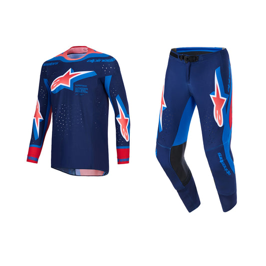 ALPINESTARS 2026 SUPERTECH VISTA GEAR SET - DARK NAVY HOT CORAL COBALT