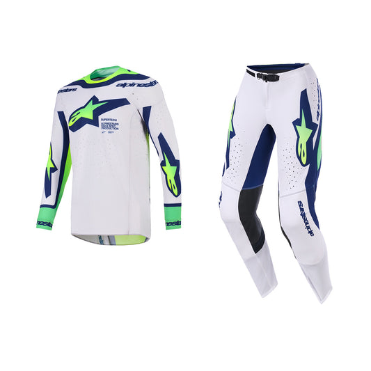 ALPINESTARS 2026 SUPERTECH VISTA GEAR SET - LIGHT GREY YELLOW FLUO BLUE