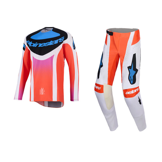 ALPINESTARS 2026 TECHSTAR KNIF GEAR SET - LIGHT GREY ORANGE FLUO BLACK
