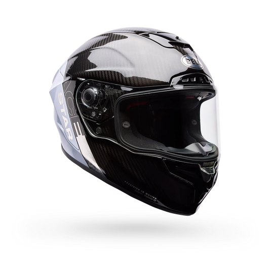 BELL RACE STAR DLX FLEX STRIKE HELMET - SILVER/WHITE