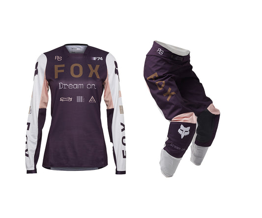 FOX 2025 WOMENS 180 RACE SPEC GEAR SET - DARK PURPLE