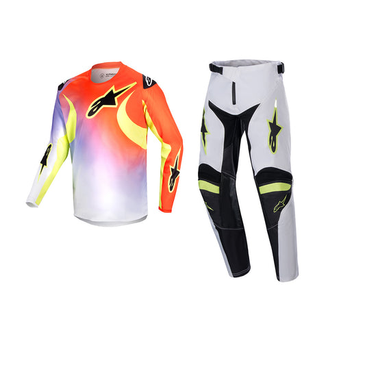 ALPINESTARS 2024 YOUTH RACER LUCENT GEAR SET - WHITE/NEON RED/YELLOW FLUO