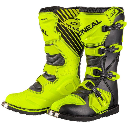 ONEAL RIDER KIDS BOOTS - BLACK/FLUO YELLOW CASSONS PTY LTD sold by Cully's Yamaha 