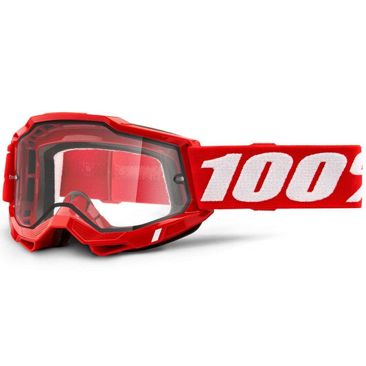 100% 2021 ACCURI 2 ENDURO MOTO GOGGLE - RED (CLEAR) - Cully's Yamaha