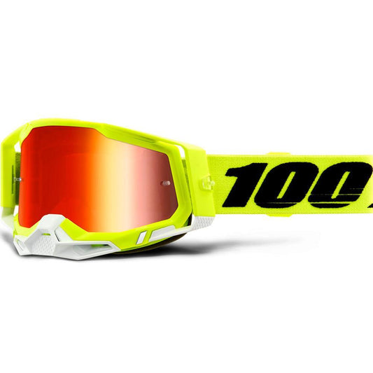 100% 2021 RACECRAFT 2 GOGGLE - YELLOW (RED MIRROR) - Cully's Yamaha