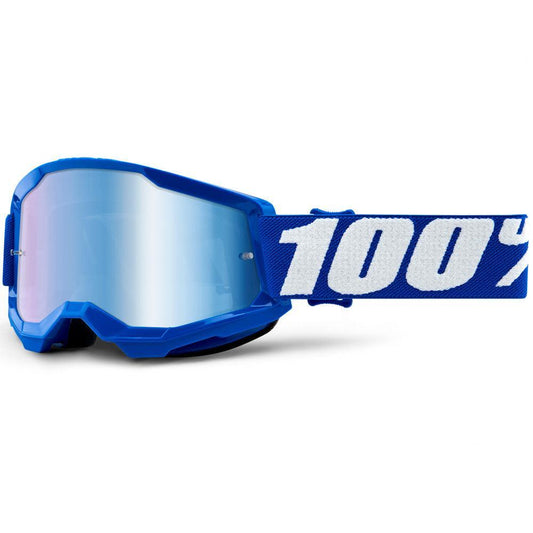 100% 2021 STRATA 2 YOUTH GOGGLE - BLUE (BLUE MIRROR) - Cully's Yamaha